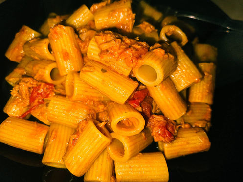 Pasta in Tuna Tomato and Sour cream sauce