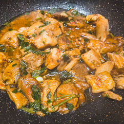 Porcine mushrooms in the Bressan style