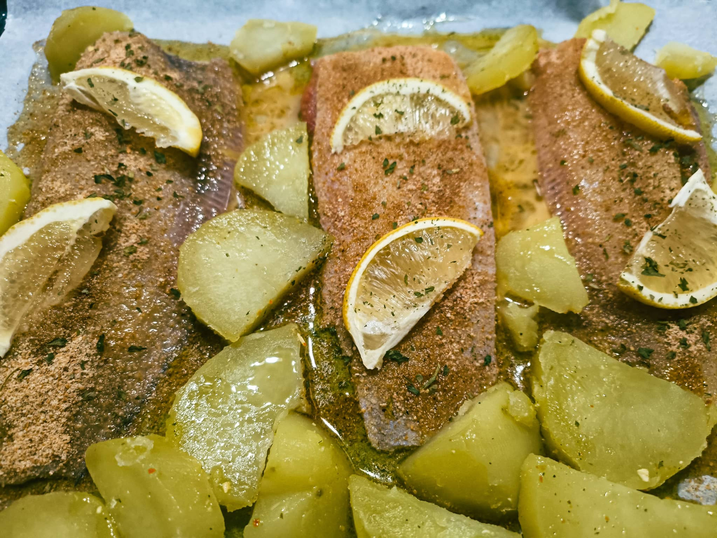 Dover Sole in Oven with Potatoes