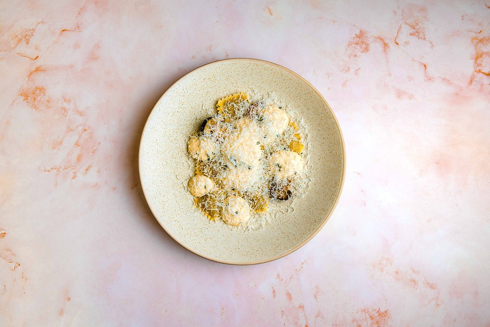 Ricotta and Spinach Ravioli with Parmesan Cream