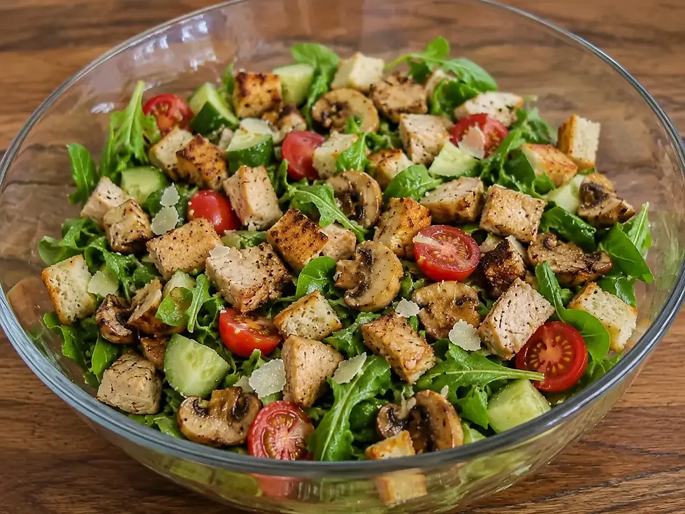Mushroom-and-Chicken-Salad with-Parmesan-Lena