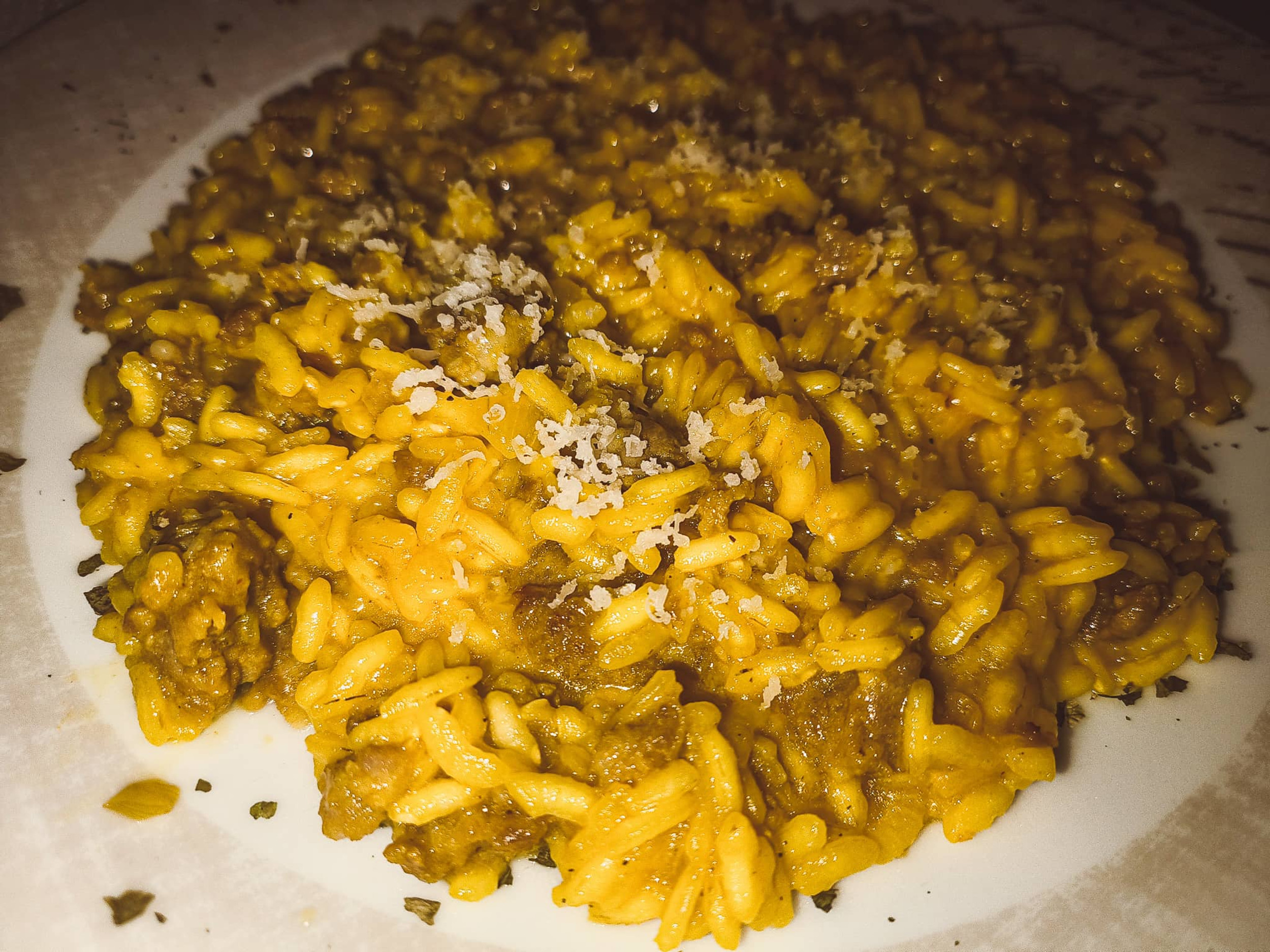 Saffron Risotto with Sausage