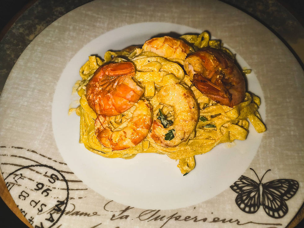 Shrimps-in-a-creamy-Tagliatelle-sauce