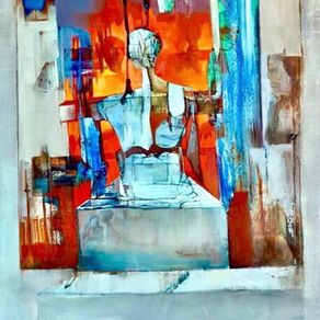 Abstract oil on canvas painting by artist Juki Juric.