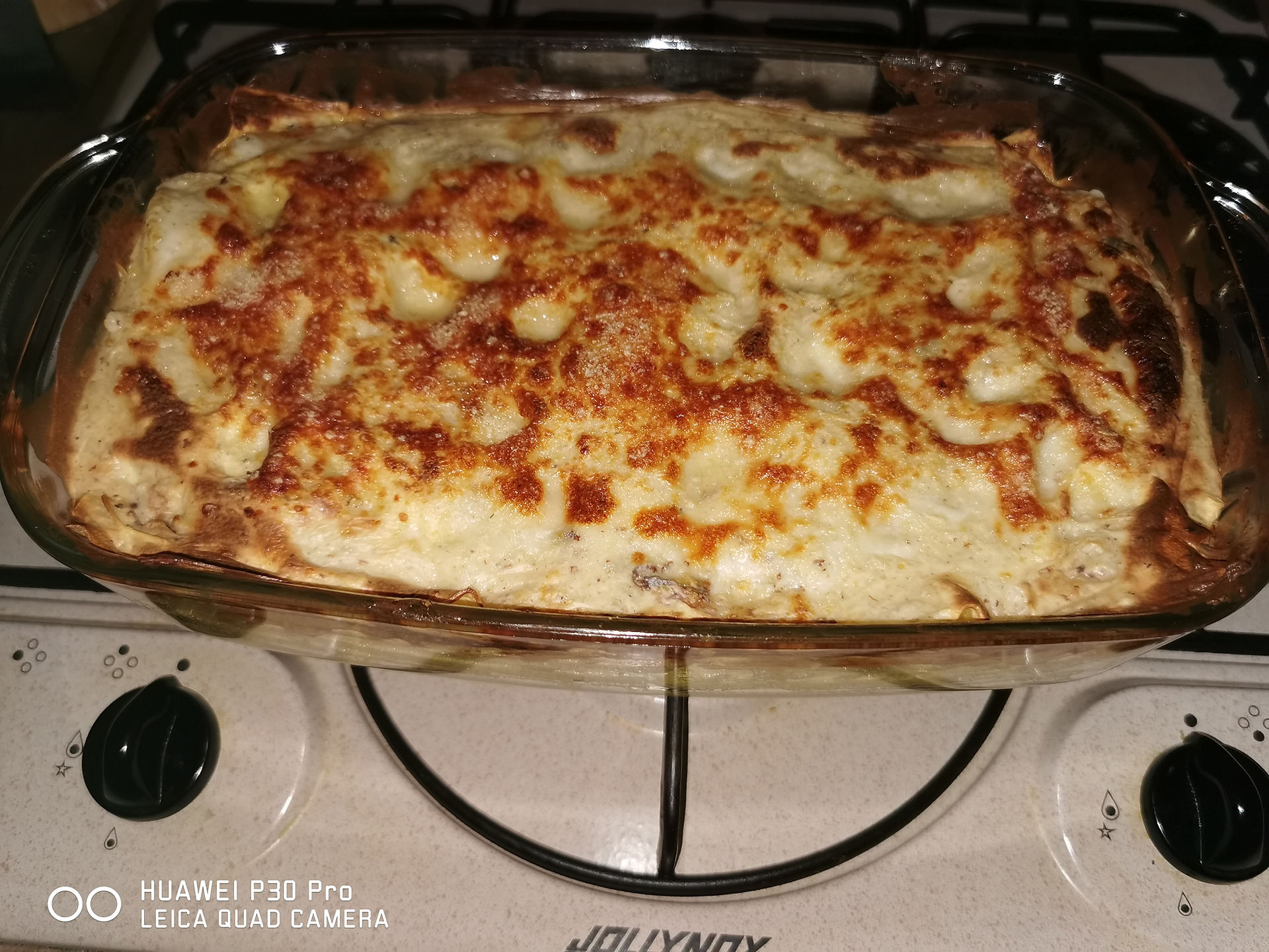 Lasagna with Mushrooms and smoked Ham