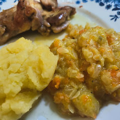 Stew of flesh of Zucchini