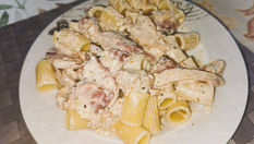 Cream of Chicken and Bacon for the Pasta Topping