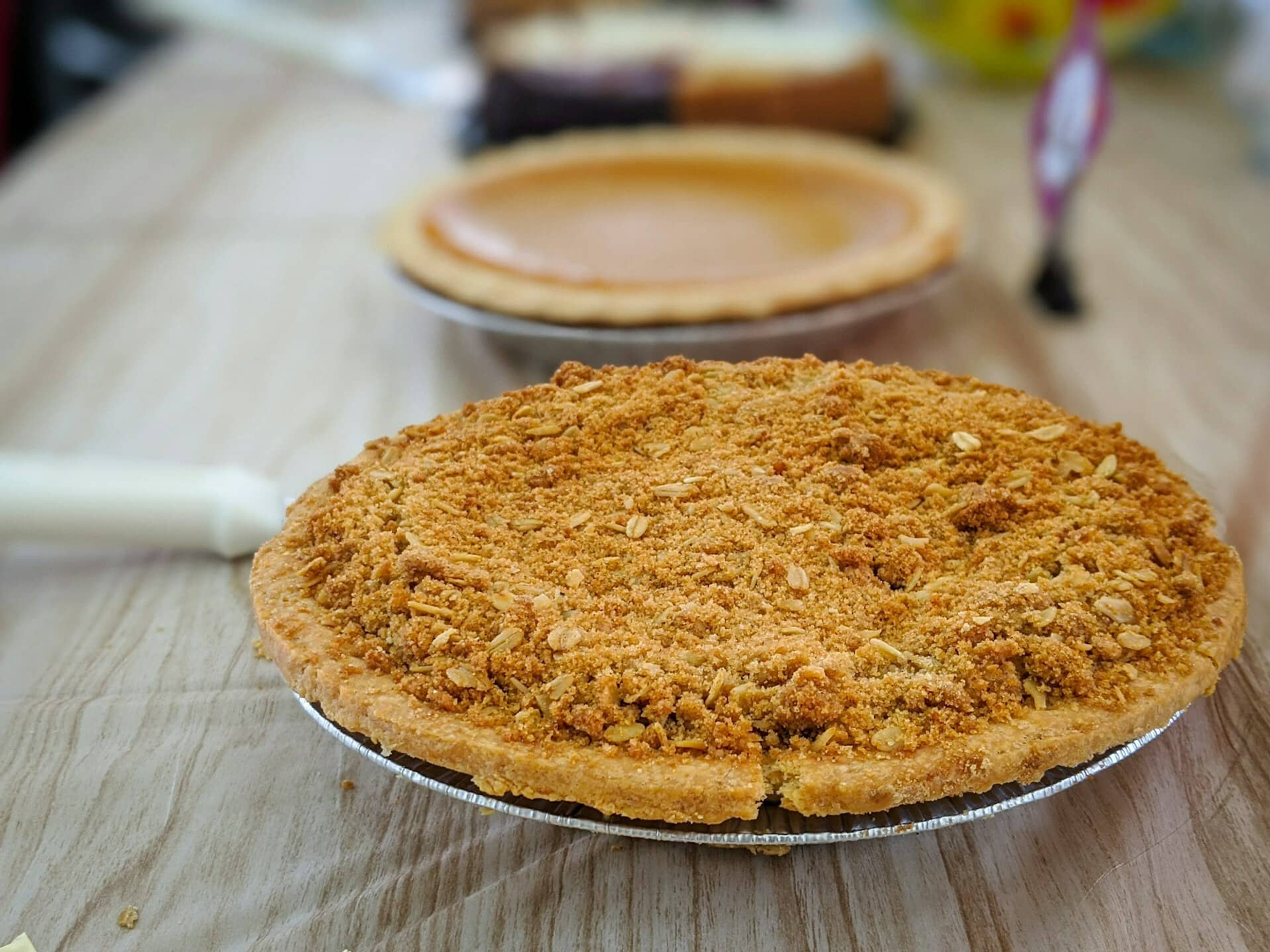 Crumble pie with Peaches Lena