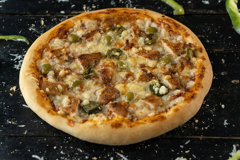 Potato Pizza with Chicken and Mushrooms