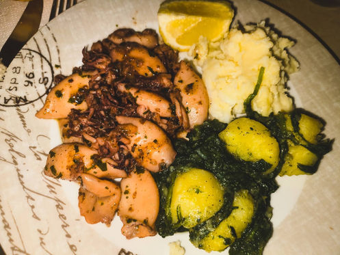Grilled Squid in the Mediterranean style