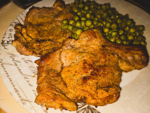 Soft Veal Chops with Peas