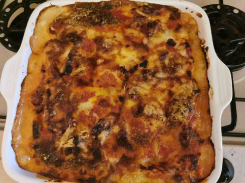 Cannelloni with Mushrooms and Bacon in Béchamel sauce