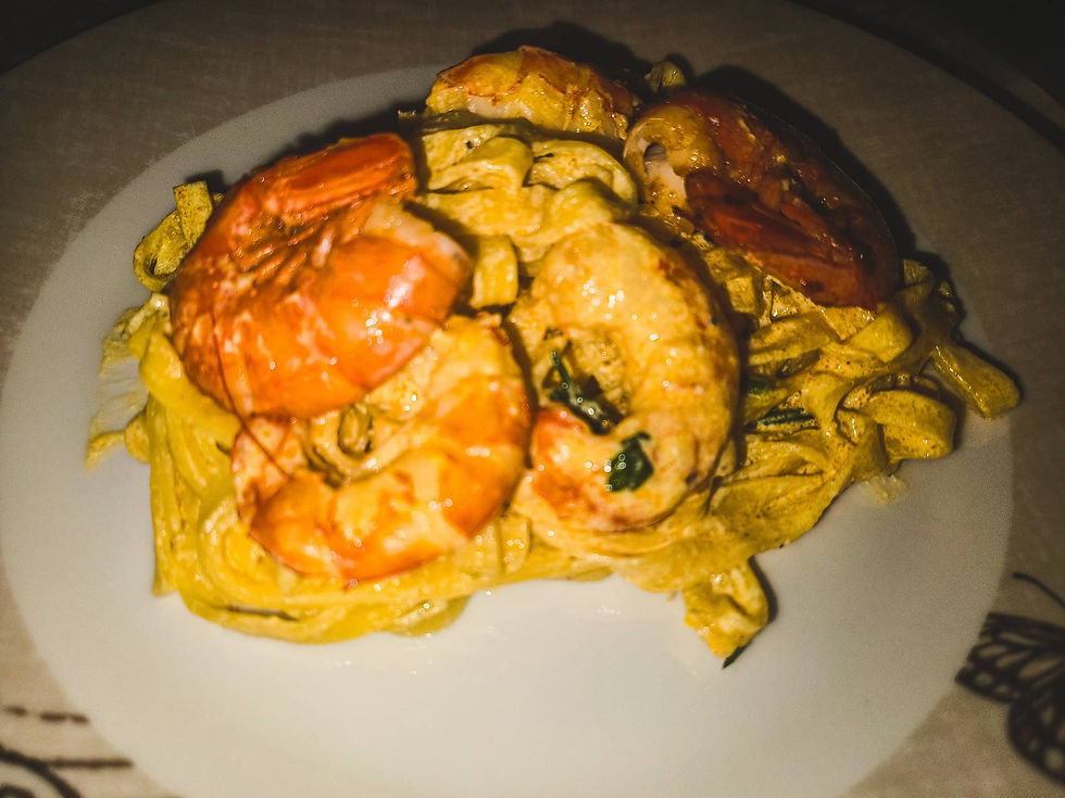 Shrimps-in-a-creamy-Tagliatelle-sauce