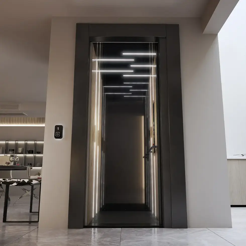 High angle view of an accessible bathroom with a walk-in shower