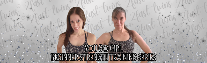 Logo for 2fast twins Training with two running figures and text on a black background