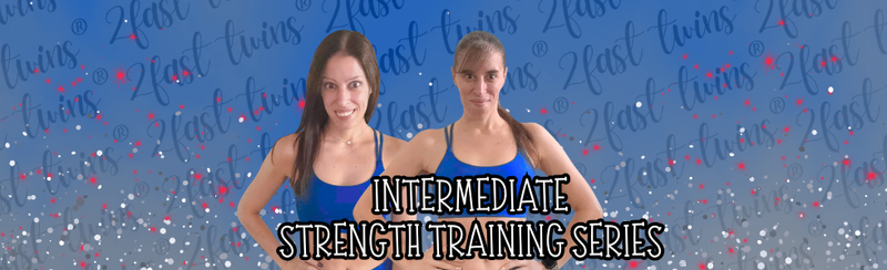 Logo for 2fast twins Training with two running figures and text on a black background