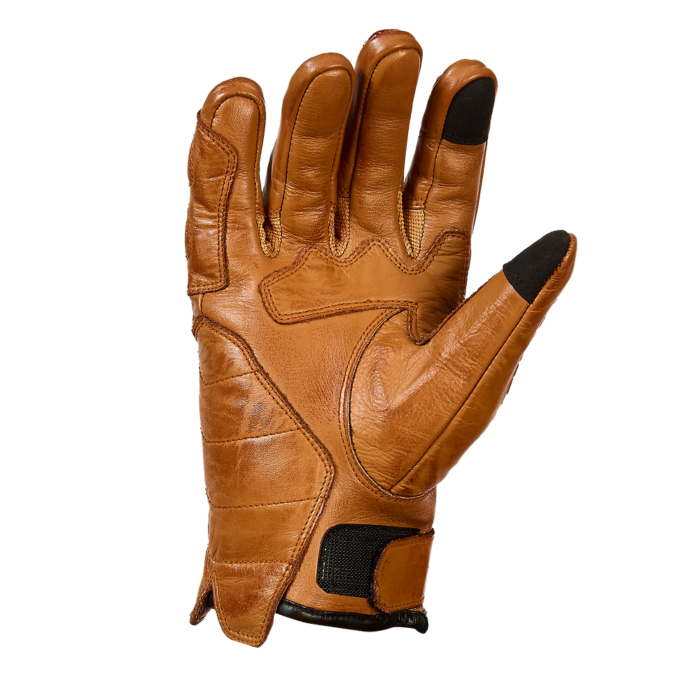 Miniatura: Guantes de cuero para moto, estilo Vintage, retro, clásico. Café, marrón claro.