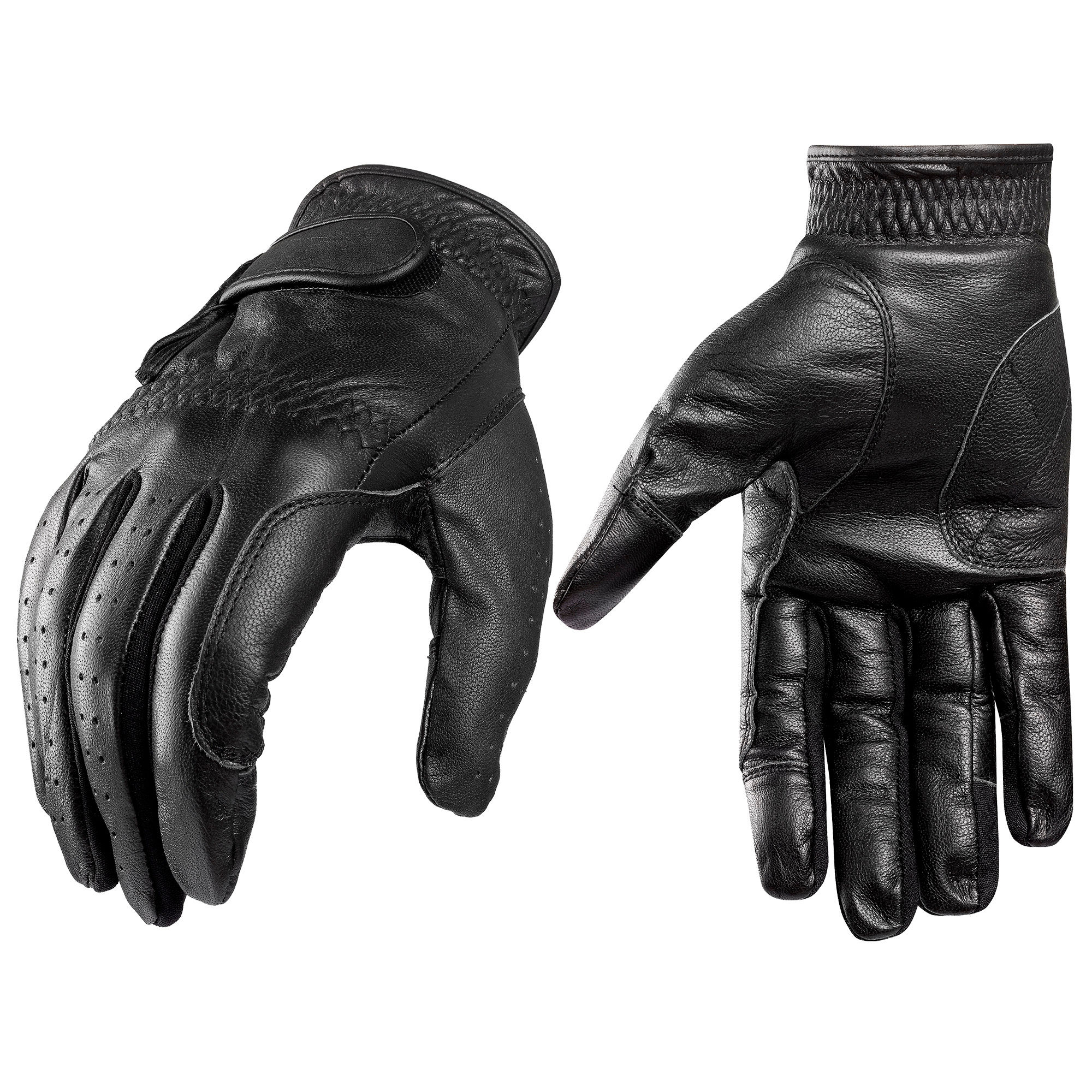 Guantes de cuero, negros. Para vestir, conducir, golf etc