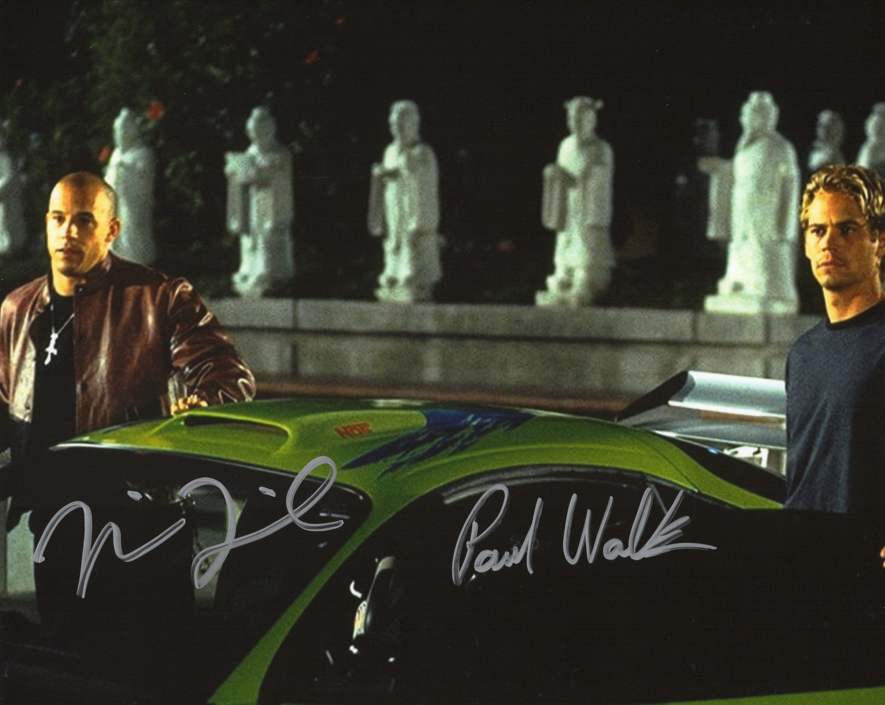 RP Paul Walker & Vin Diesel Signed Photo 8x10 Reprint COA Autographed Poster
