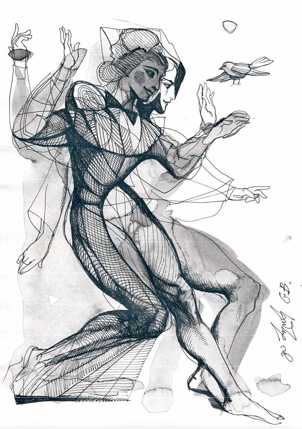 Lines in Motion, ink on paper, 30x21 cm