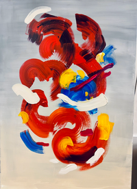 Mixed Signals (2025). Akryl na plátně.