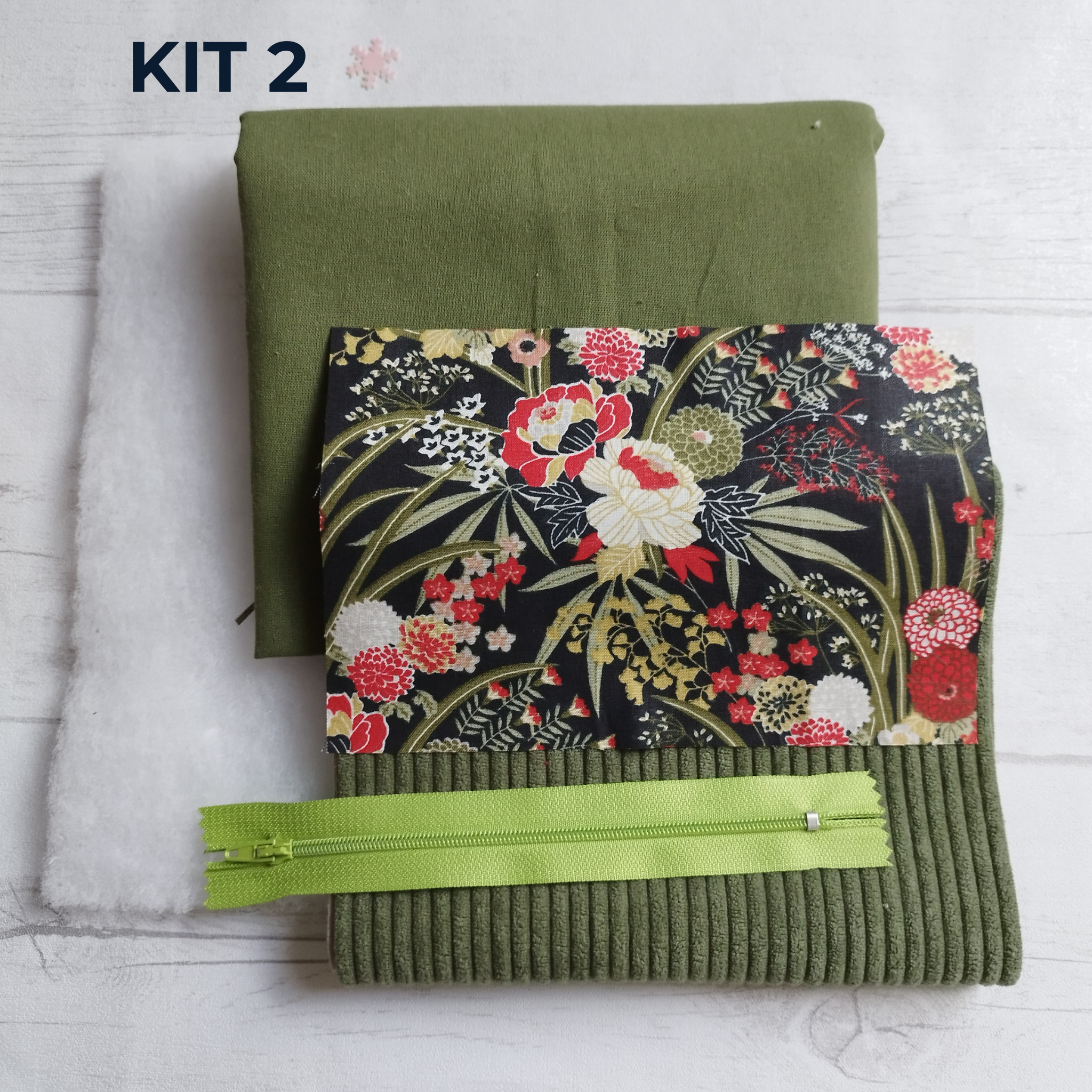 KIT COUTURE N°2_ Pochette de Noël - TONS KAKI