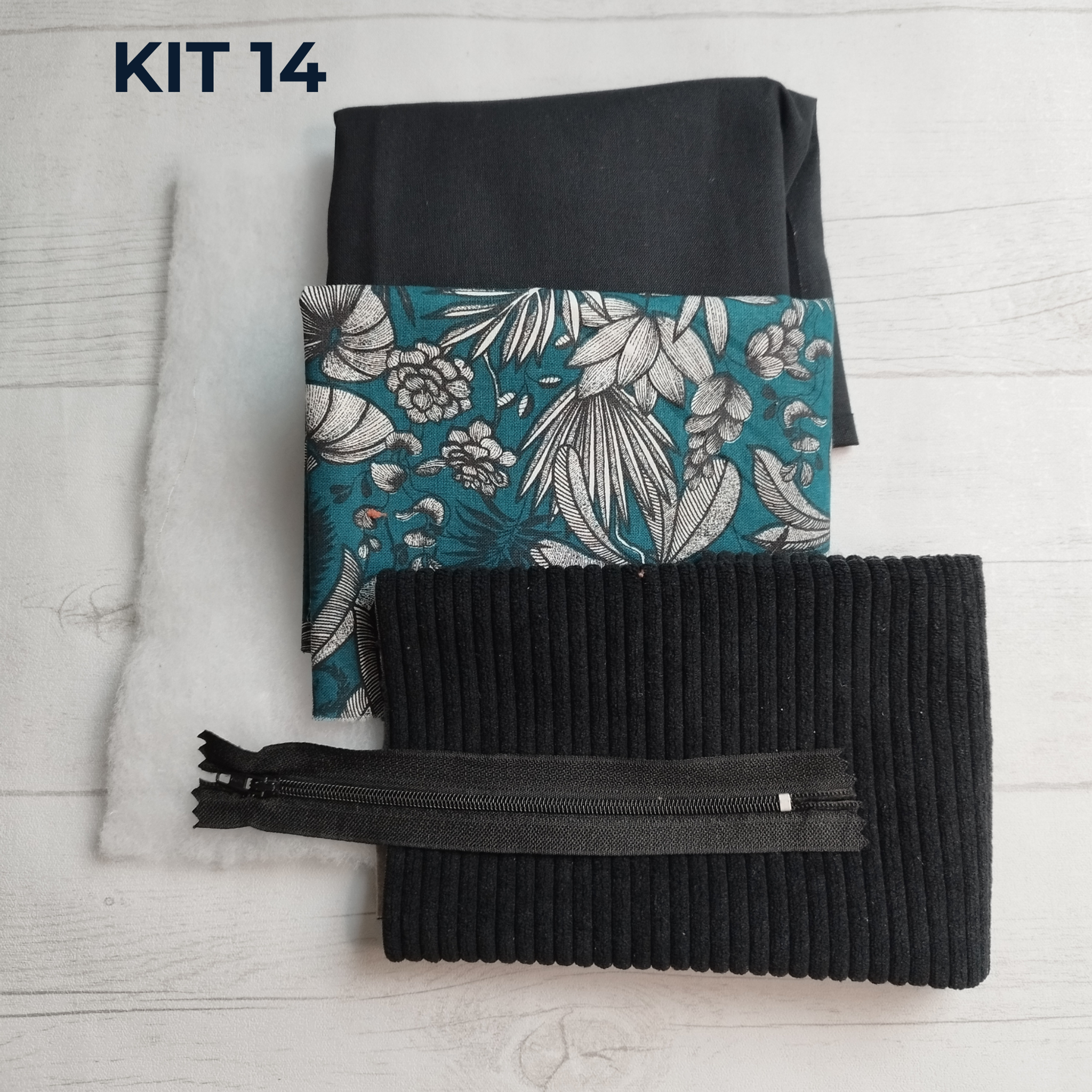 KIT COUTURE N°14_Pochette de Noël - TONS NOIR/CANARD