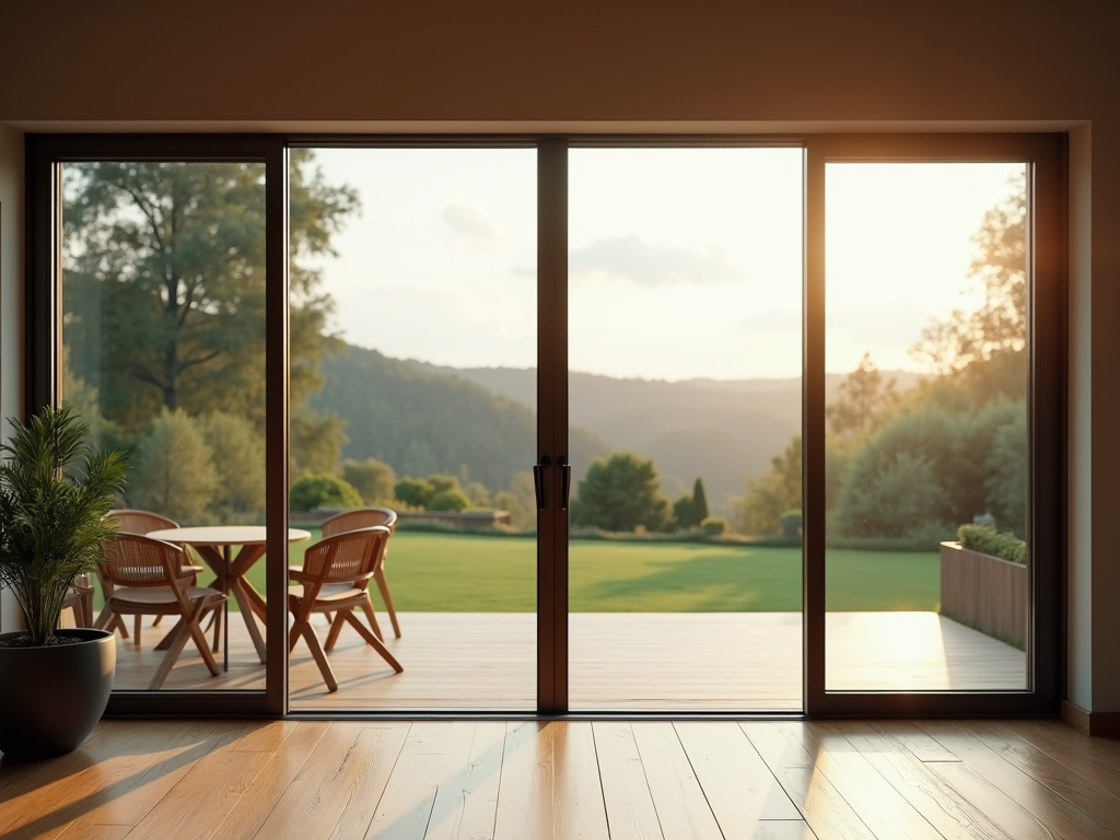 Sleek sliding patio door icon showing clear panoramic view
