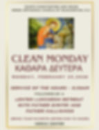 CLEAN MONDAY SERVICE OF THE HOURS+LENTEN RETREAT FLYER 02.23.26