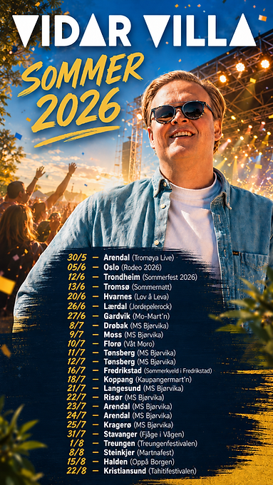 Konserter med Vidar Villa sommer 2026