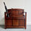 Miniature : Art Deco Oak Hallway Seat Settle and Umbrella Stand