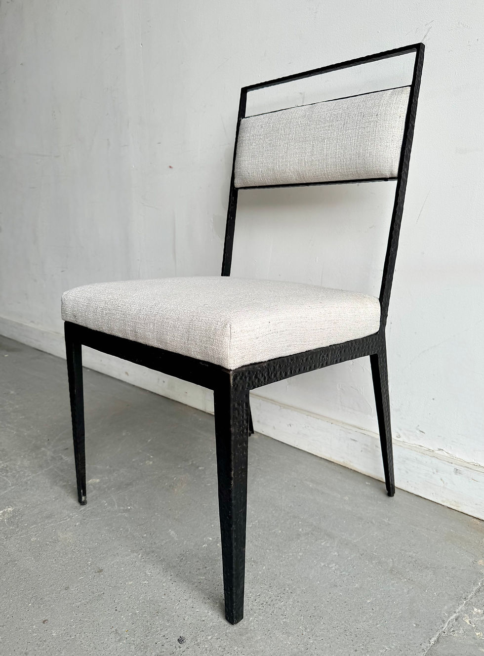 Contemporary Metal Upholstered Dining Chair corner