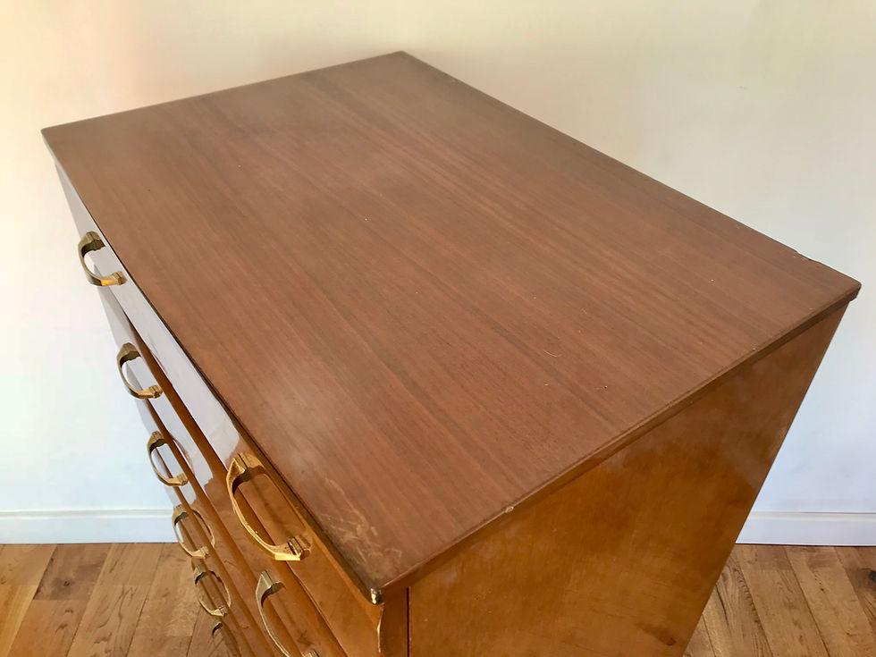 Miniature : Vintage Tallboy Chest of Drawers Brown Meredew #845