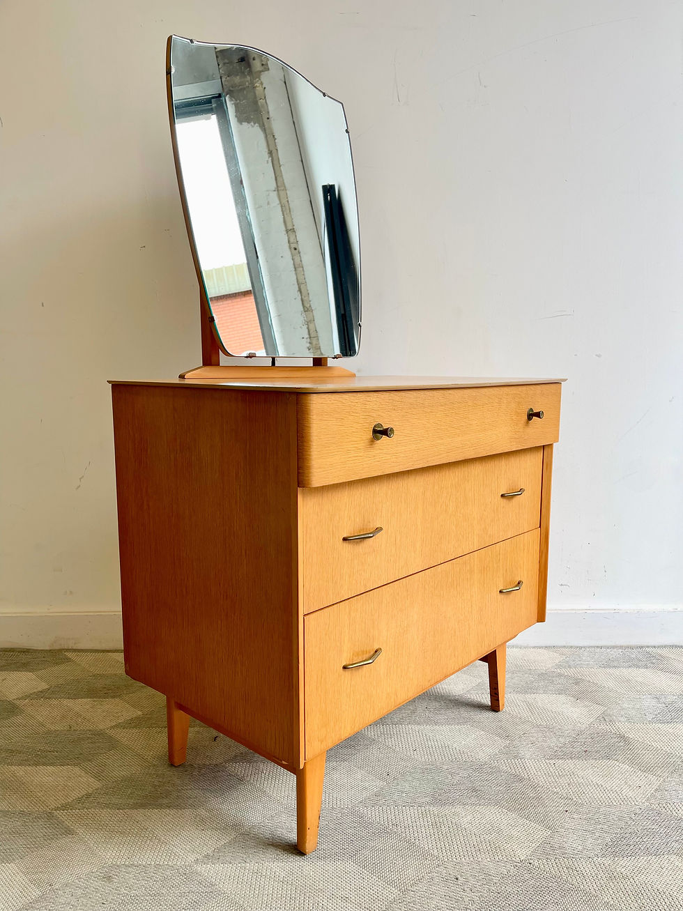 Miniatura: Vintage Dressing Table with Drawers and Mirror left side