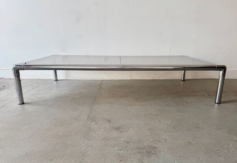 Large Smoked Glass Coffee Table by Rodney Kinsman OMK front