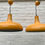 Miniatura: Vintage Pendant Ceiling Lights Yellow Pair #517