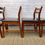 Miniature : Mid Century Teak Black Vinyl Dining chairs #402