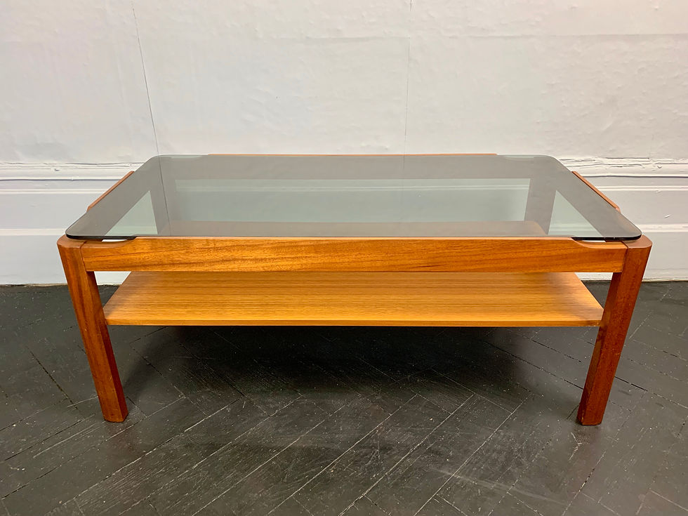 Miniatura: Vintage Coffee Table Teak Smoked Glass #954