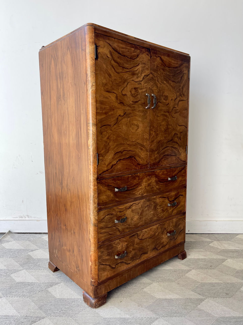 Miniatura: Vintage Art Deco Linen Cabinet with Drawers