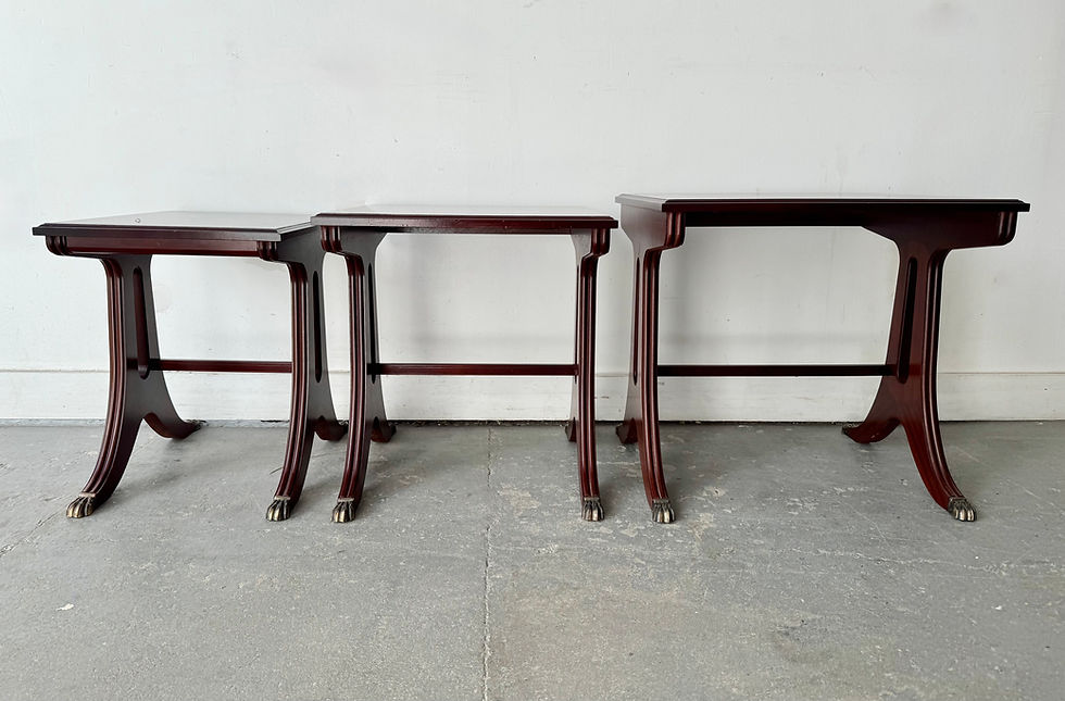 Thumbnail: Vintage Set of 3 Nesting Tables Mahogany
