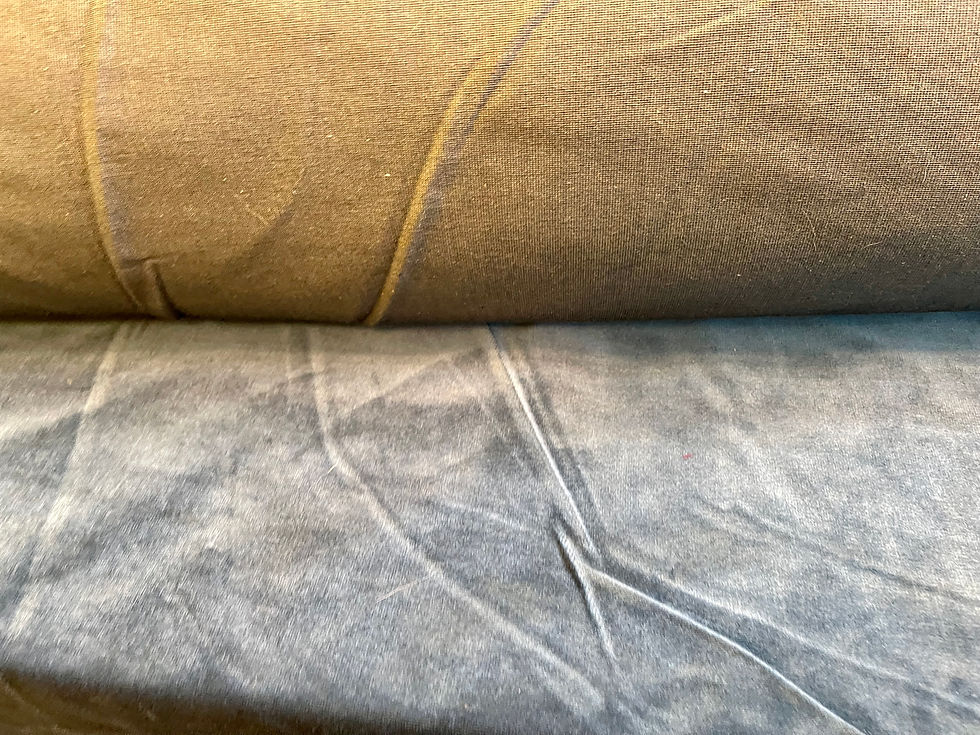 Thumbnail: Vintage Blue Velvet Fabric for Upholstery A4 Sample