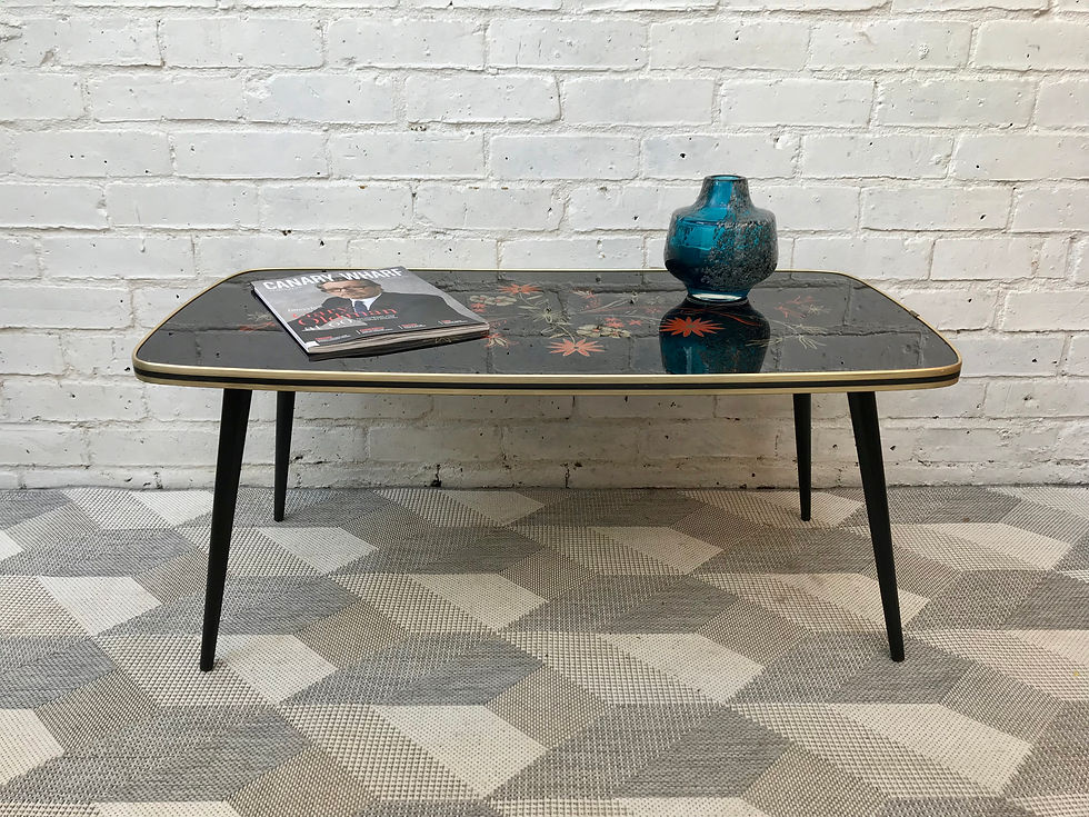 Vintage Retro Long Coffee Table Black #624