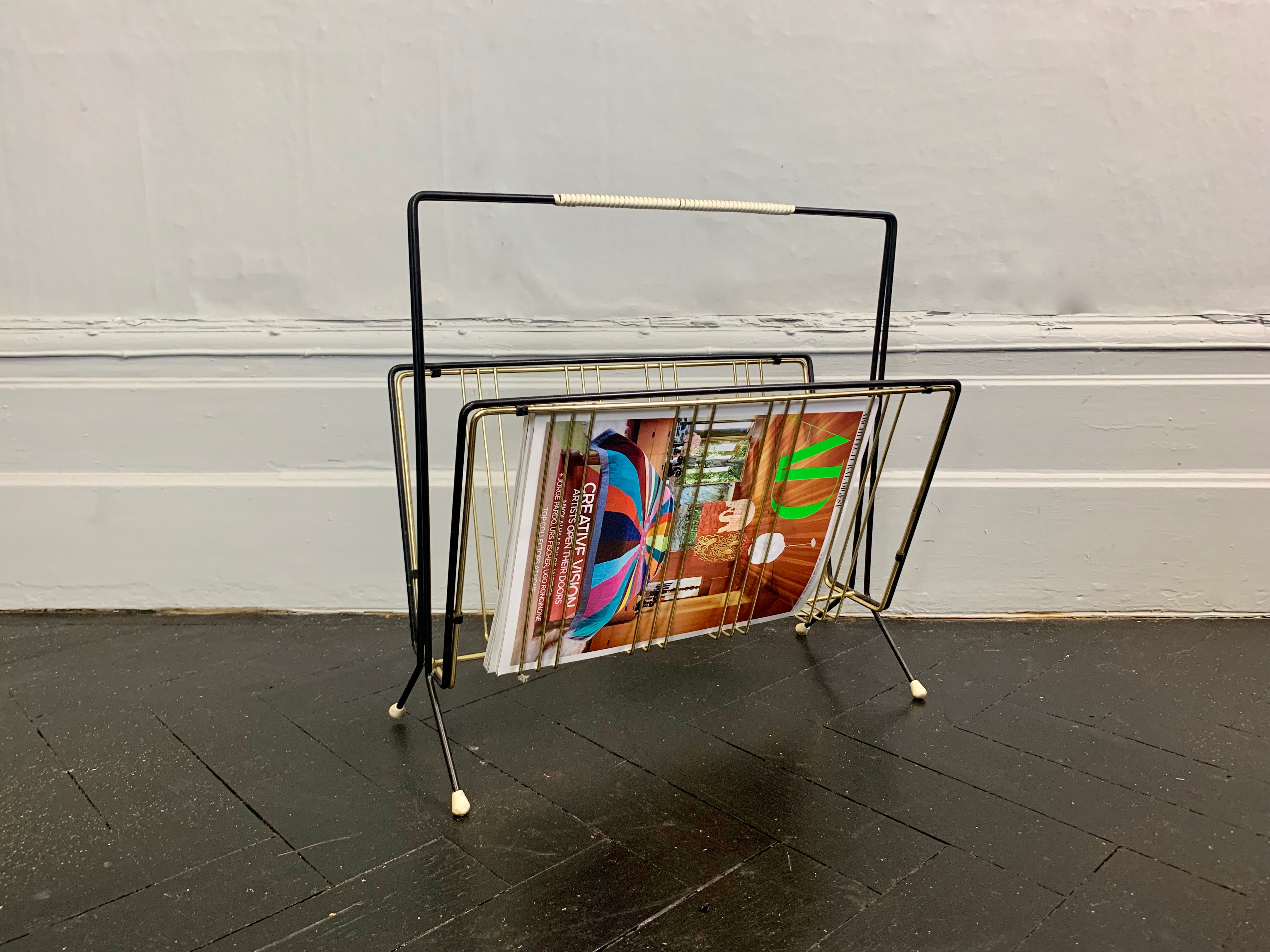 Vintage Magazine Rack French Metal #933