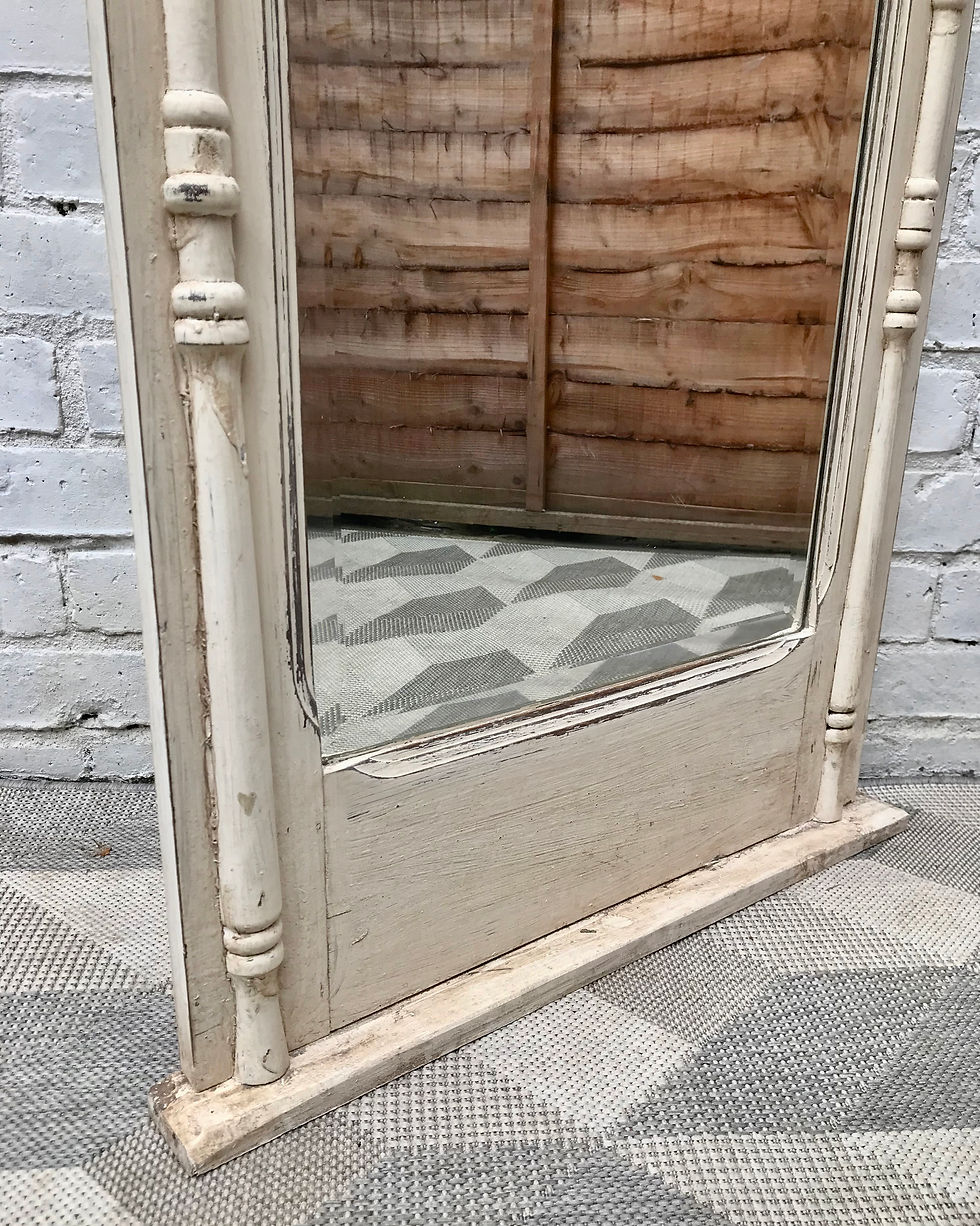 Miniatura: Vintage Full Length Mirror White Wood Frame French #704