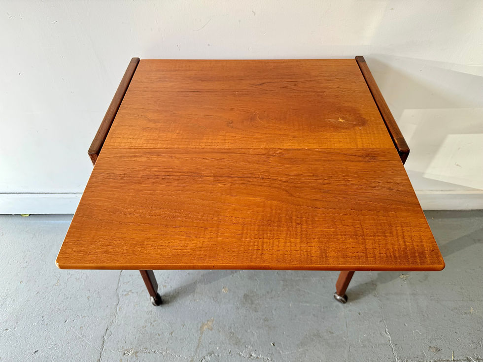 Miniature : Vintage Teak Extending Drinks Trolley
