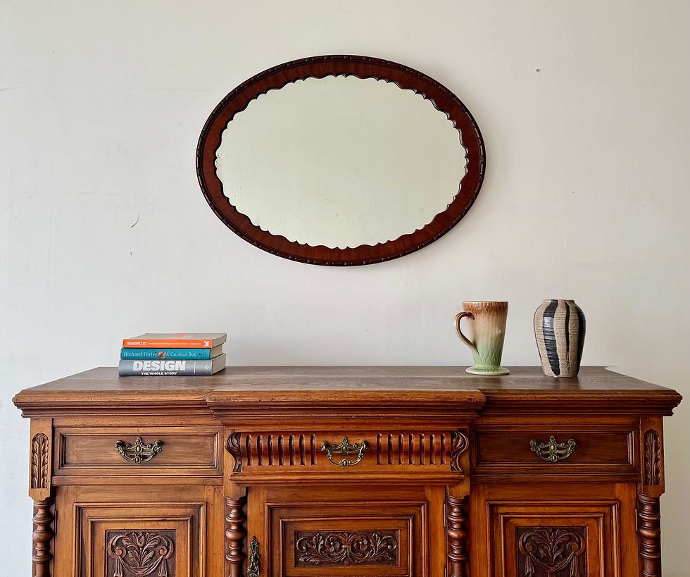 Thumbnail: Antique Oval Mahogany Wall Mirror sideboard