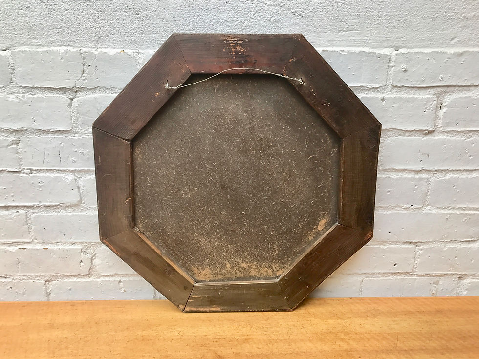 Miniature : Vintage Hexagonal Wooden Mirror #441