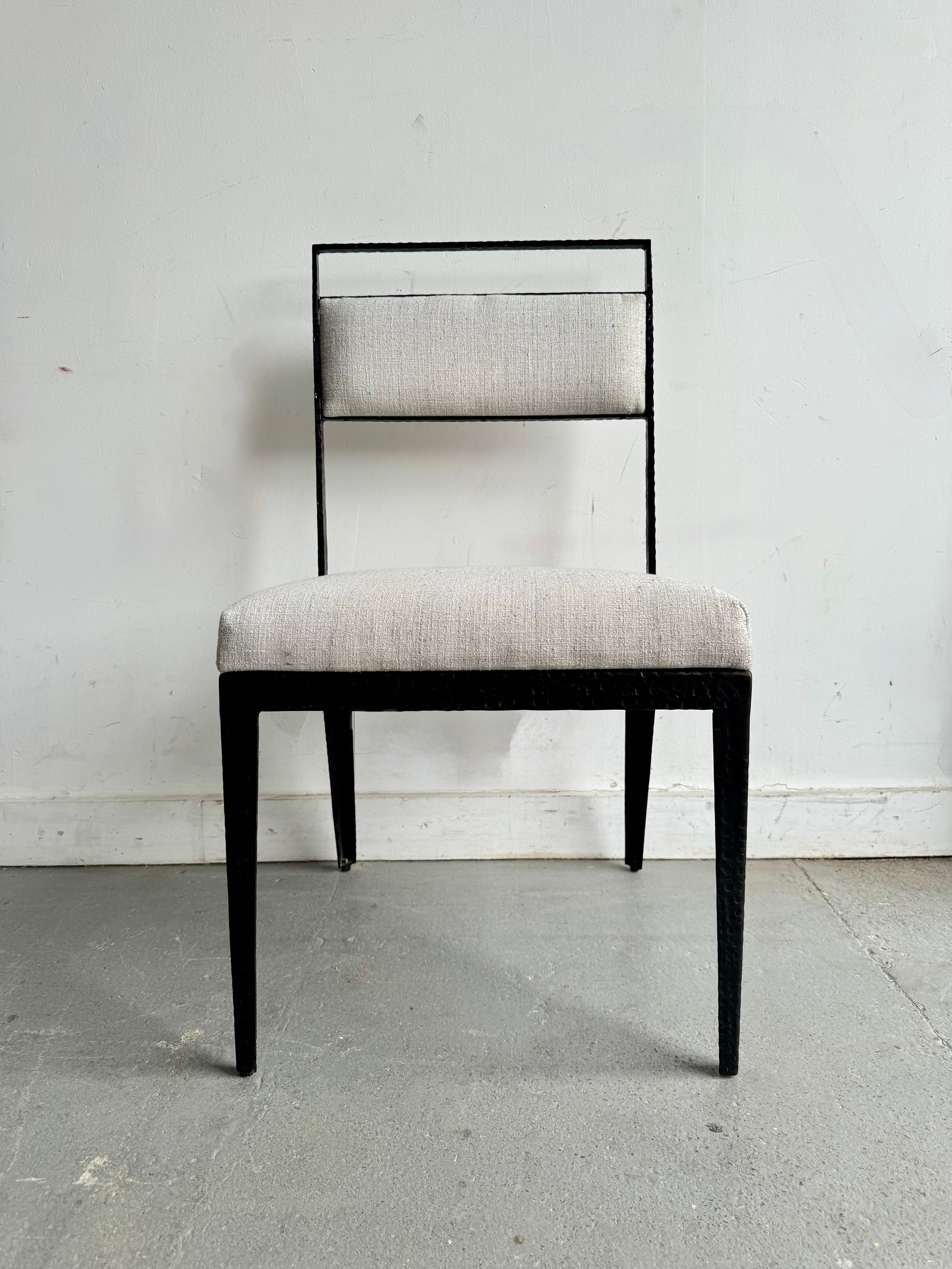 Contemporary Metal Upholstered Dining Chair front