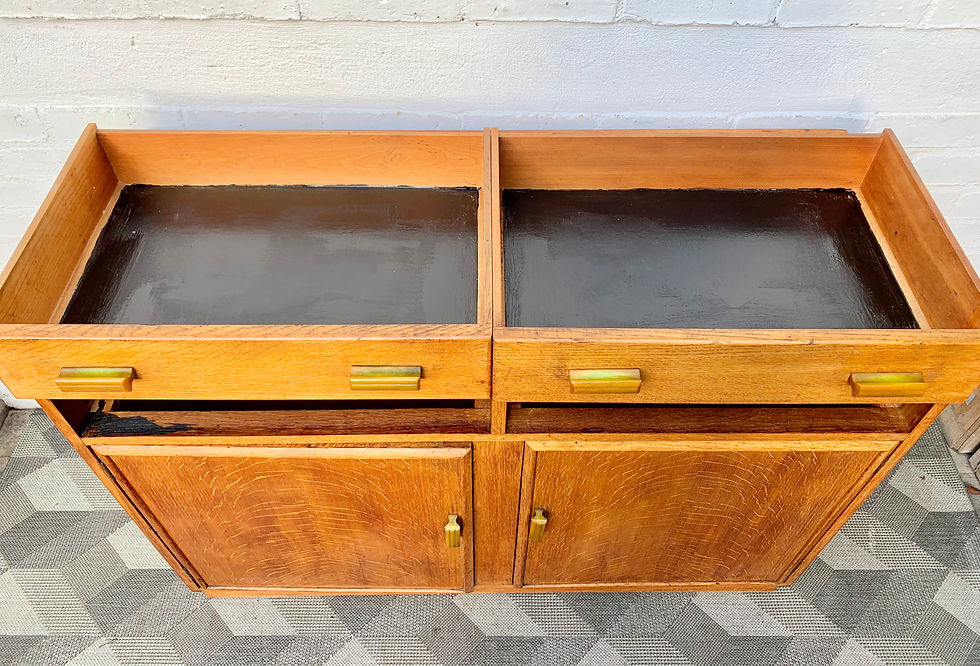 Miniature : Vintage Sideboard Cabinet Cupboard with Drawers Oak