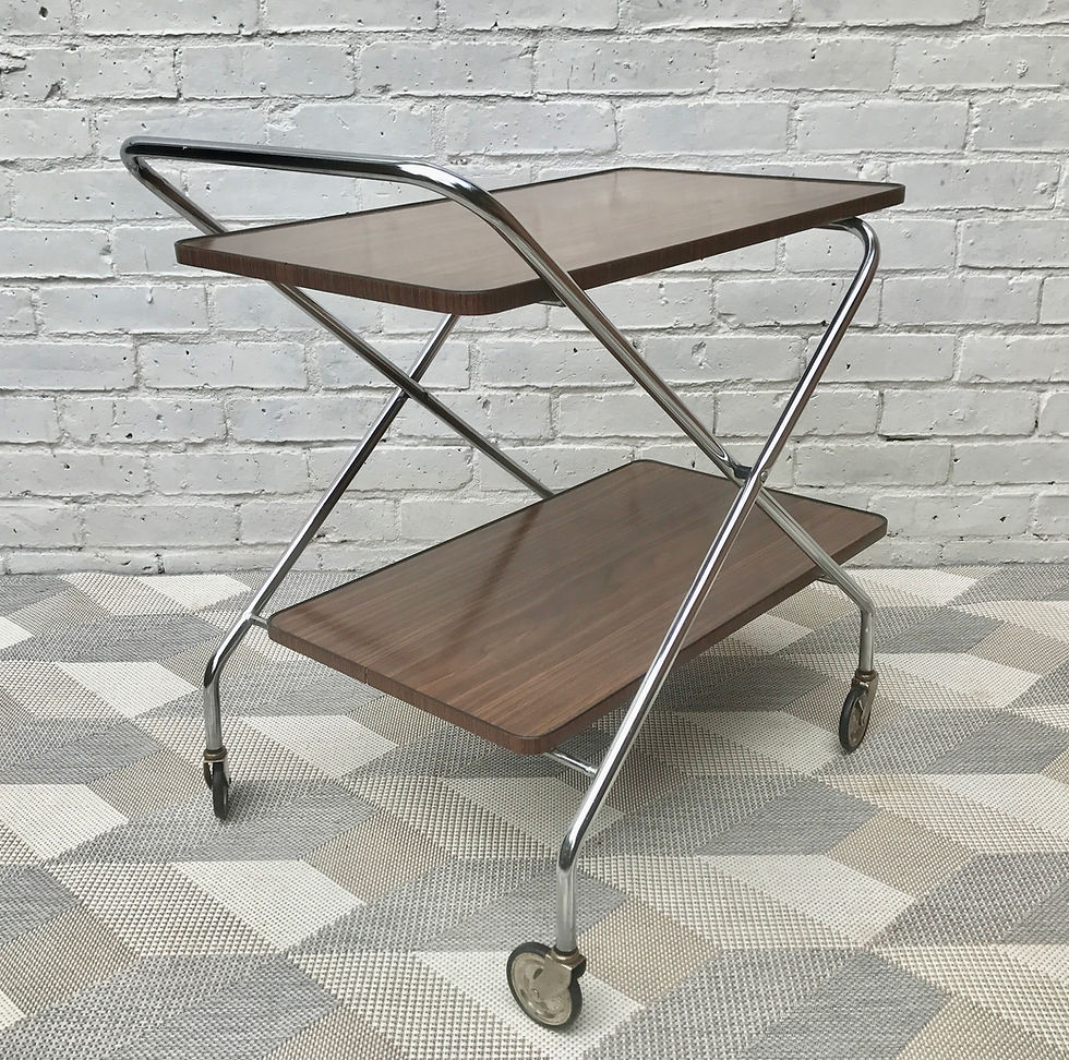 Miniature : Vintage Retro Folding Drinks Trolley #450